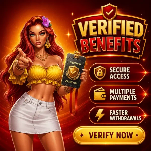 Personaje dinámico Firecracker presentando insignia de seguridad mientras el jugador completa KYC en Gambloria